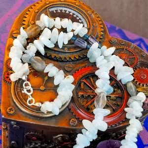 Handmade natural aquamarine necklace